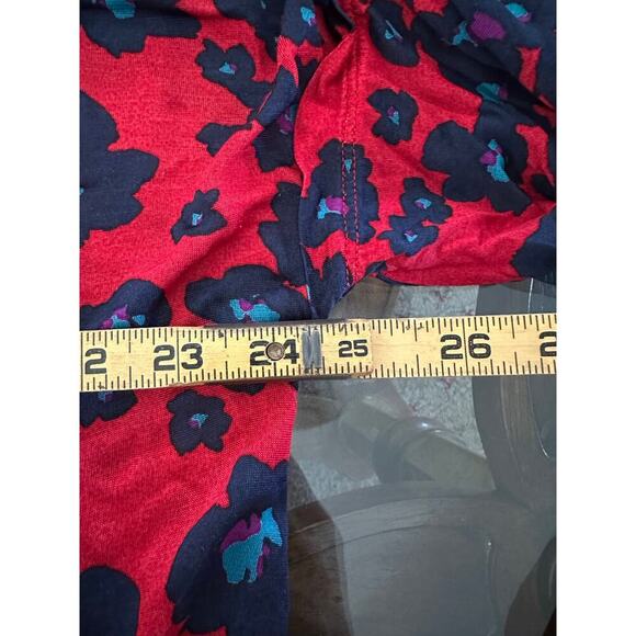 Free People Women's Red Floral Love Letter Oversized Tunic Blouse Size Small - Picture 10 of 11